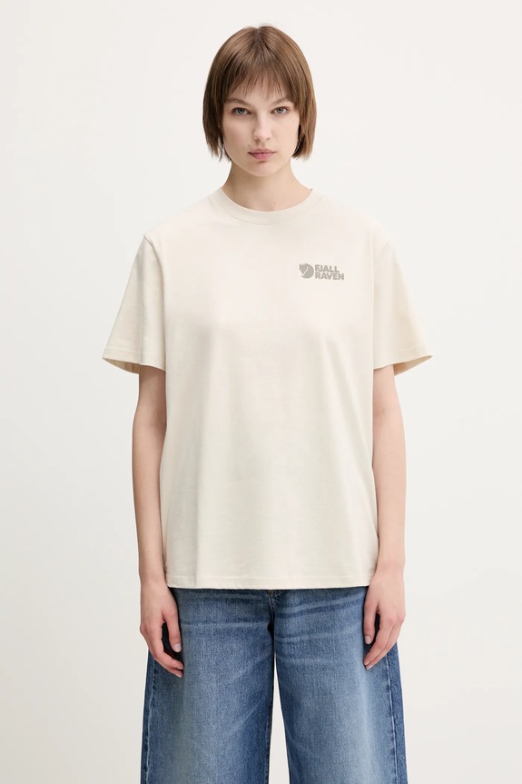 Fjallraven tricou din bumbac Heavy Classic T-shirt F87105 bej SS25