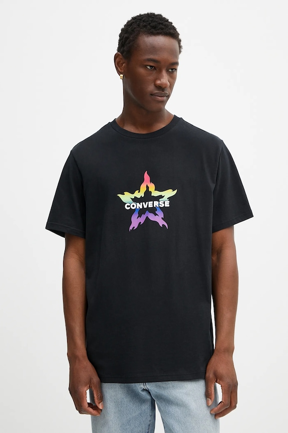 Бавовняна футболка Converse 10028587.A01 чорний SS25