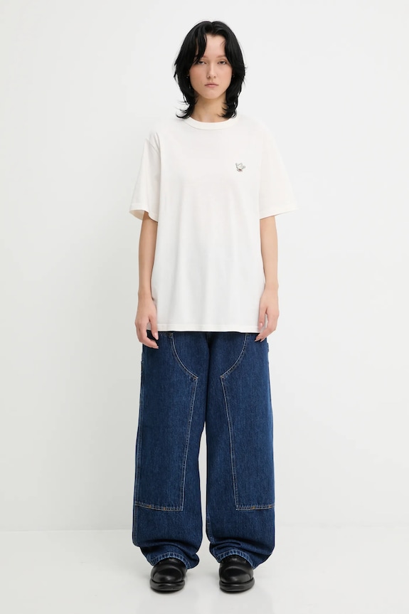 Café Kitsuné t-shirt in cotone Barista Fox Patch Relax CKNU00102KJ7014