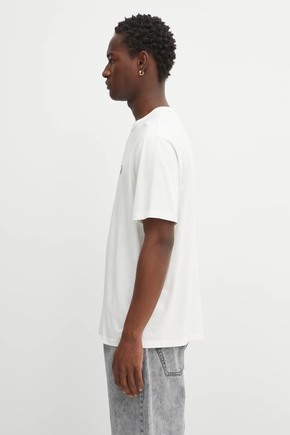 Abbigliamento Café Kitsuné t-shirt in cotone Barista Fox Patch Relax CKNU00102KJ7014 beige
