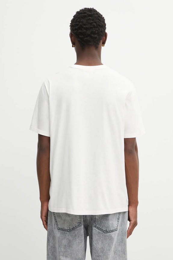 Café Kitsuné t-shirt in cotone Barista Fox Patch Relax CKNU00102KJ7014 beige