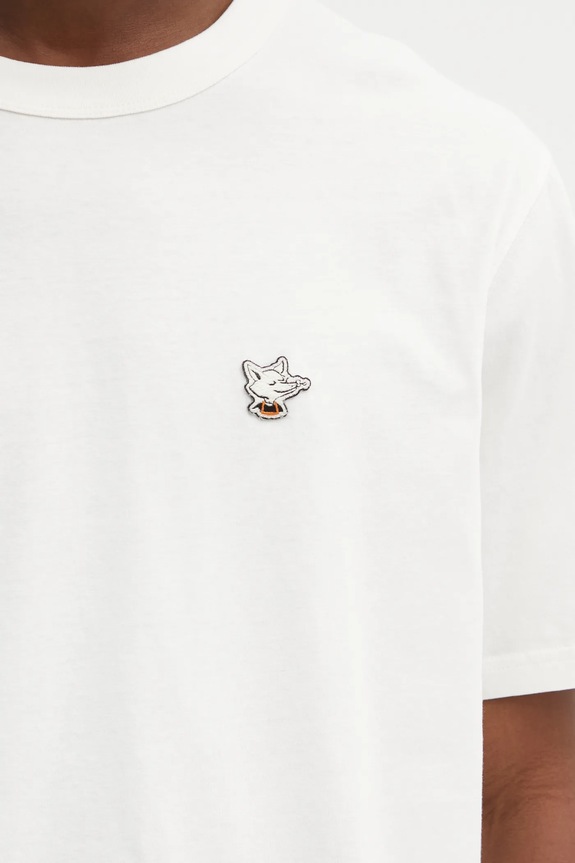 Café Kitsuné t-shirt in cotone Barista Fox Patch Relax CKNU00102KJ7014