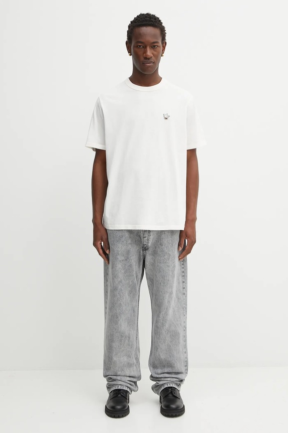 Café Kitsuné t-shirt in cotone Barista Fox Patch Relax CKNU00102KJ7014
