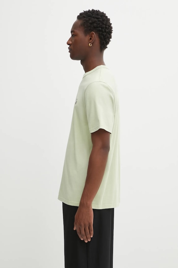 Abbigliamento Café Kitsuné t-shirt in cotone Barista Fox Patch Relax CKNU00102KJ7014 verde