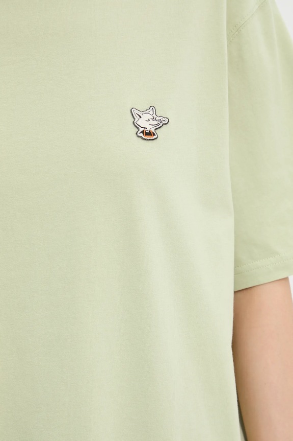 Café Kitsuné t-shirt in cotone Barista Fox Patch Relax CKNU00102KJ7014