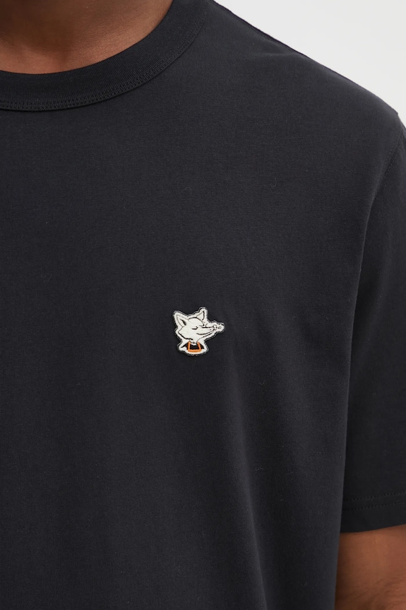 Café Kitsuné t-shirt bawełniany Barista Fox Patch Relax CKNU00102KJ7014
