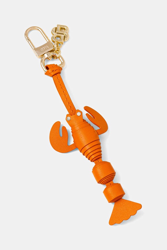 Δερμάτινο μπρελόκ BOSS BOSS BEYOND CHARM_LO πορτοκαλί 50564496