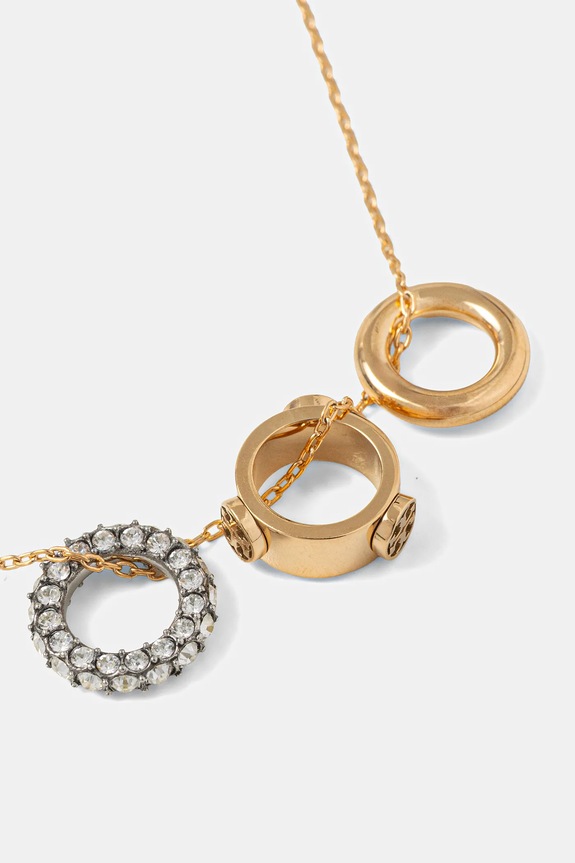 Ogrlica in uhani Tory Burch Miller Pave 2-pack zlata 177663.783