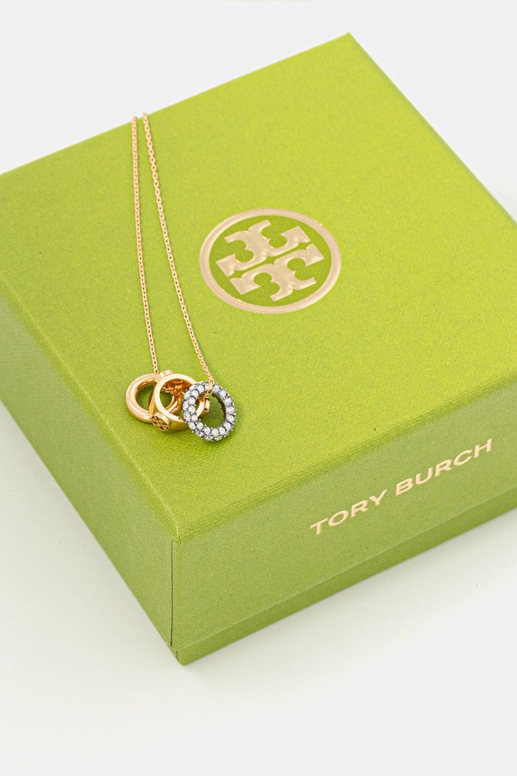 Ogrlica in uhani Tory Burch Miller Pave 2-pack 177663.783 zlata