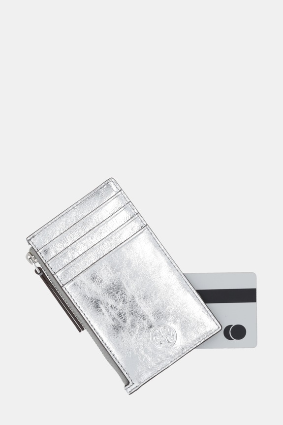 Dodaci Kožni novčanik Tory Burch Fleming 175191.040 srebrna