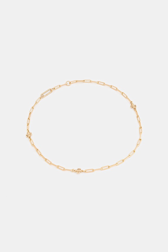 Pozlaćena ogrlica Tory Burch Good Luck zlatna 150517.720