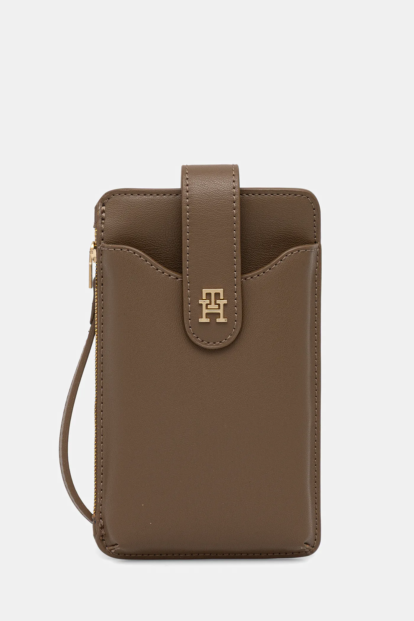 Denarnica Tommy Hilfiger Imitacija zrnatega usnja bež AW0AW18137