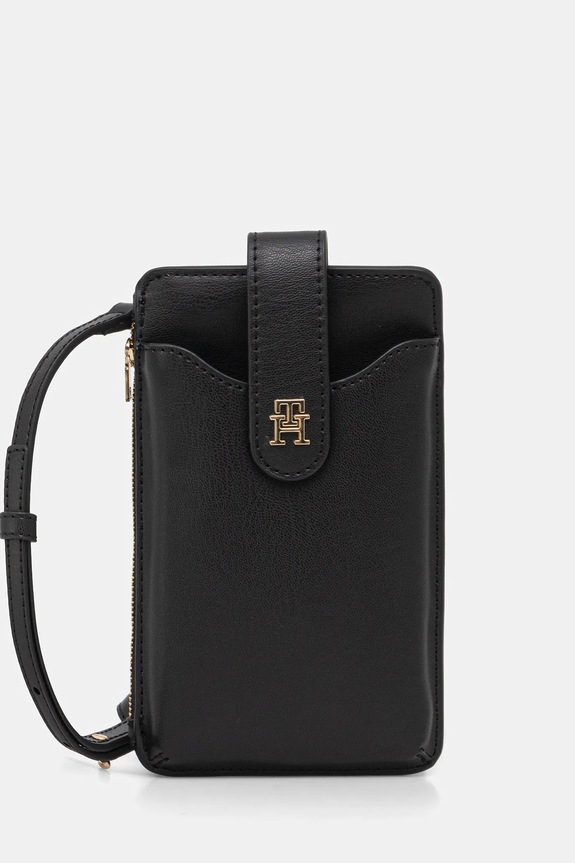 Peněženka Tommy Hilfiger imitace kůže černá AW0AW18137