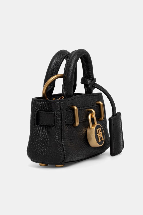 Dodaci Tommy Hilfiger privjesak za žene kožni AW0AW18302 crna