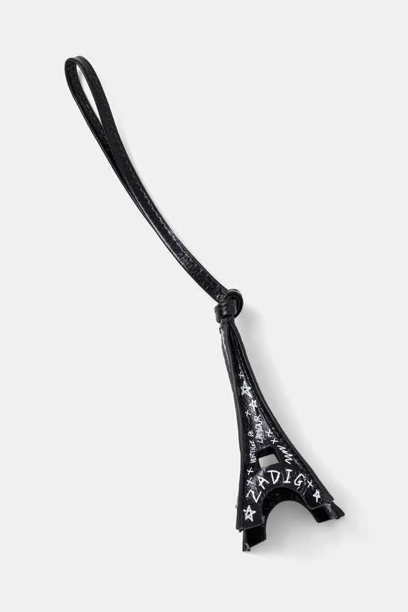Kožená kľúčenka ZADIG&VOLTAIRE čierna LWOG02311