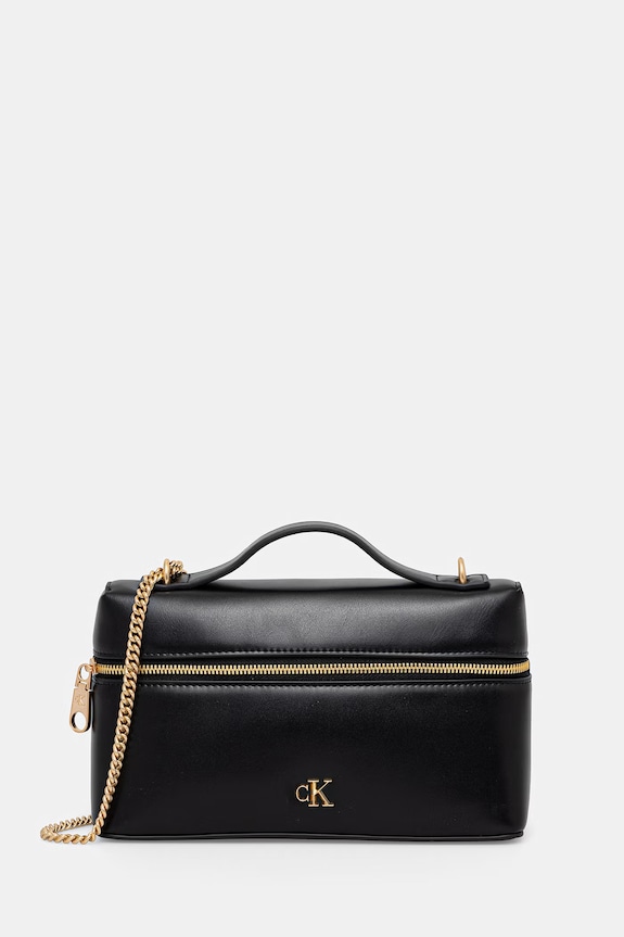 Calvin Klein kosmetyczka damska z imitacji skóry czarny LV04F1134G