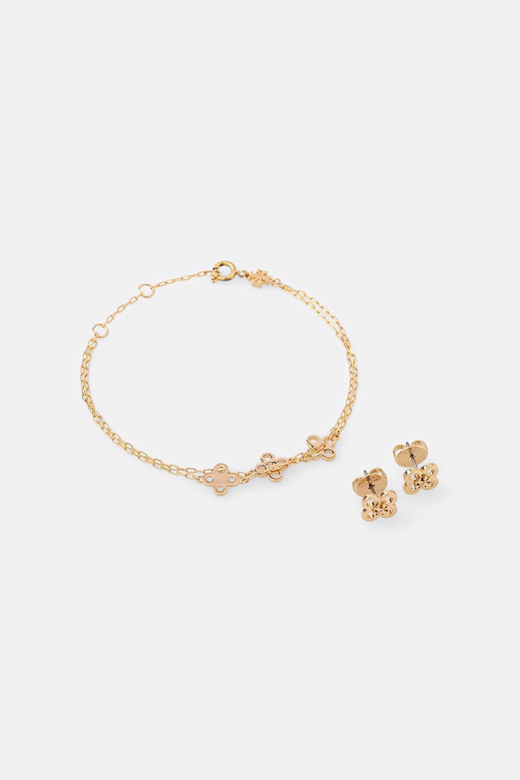 Браслет и серьги Tory Burch Kira Gift Box золотой 183301