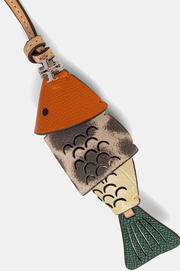 Tory Burch brelok damski skórzany Fish Key 181674 pomarańczowy SS26