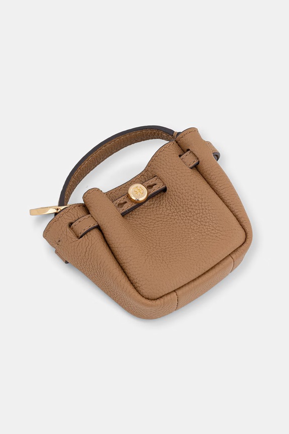 Kožni privjesak Tory Burch Romy smeđa 184996