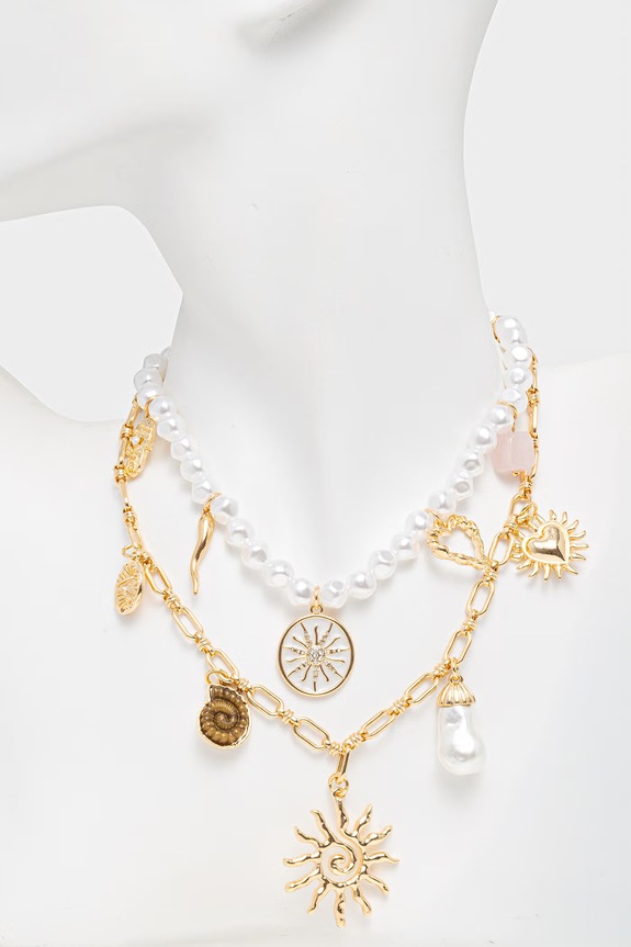 Aldo collana da donna in metallo SOLAMOUR pacco da 2 SOLAMOUR.240 oro