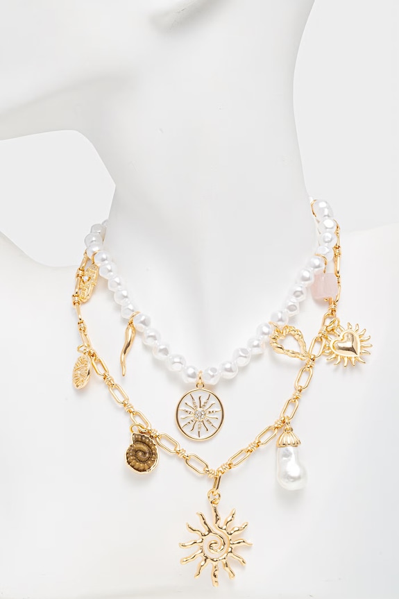 Aldo collana da donna in metallo SOLAMOUR pacco da 2 SOLAMOUR.240 oro