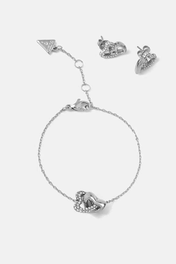 Narukvica i naušnice Guess BELOVED Gift Box srebrna JUBS06.000JW