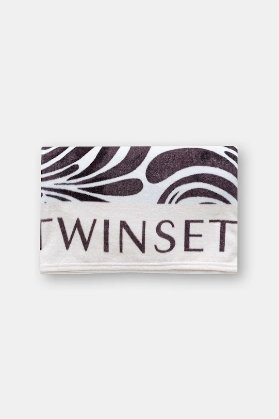 Twinset ręcznik plażowy bawełniany 261LM5BQQ brązowy SS26