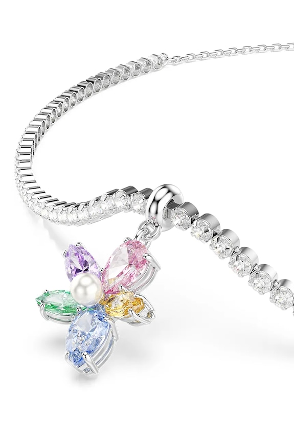 Dodatki Swarovski ogrlica ženska kovinska s kubičnim cirkonijem Ariana Grande x Swarovski 5749189 srebrna
