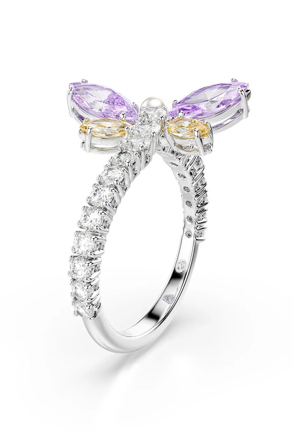 Αξεσουάρ Swarovski δαχτυλίδι γυναικείο μεταλλικό με ζιργκόν Ariana Grande x Swarovski 5737366 ασημί