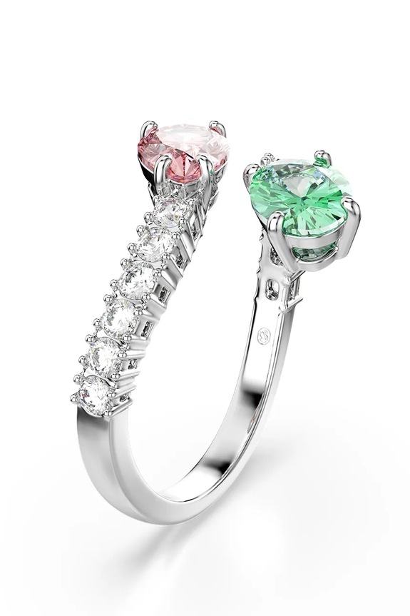 Dodatki Swarovski ženski kovinski prstan s Swarovski kristalom Ariana Grande x Swarovski 5737372 srebrna