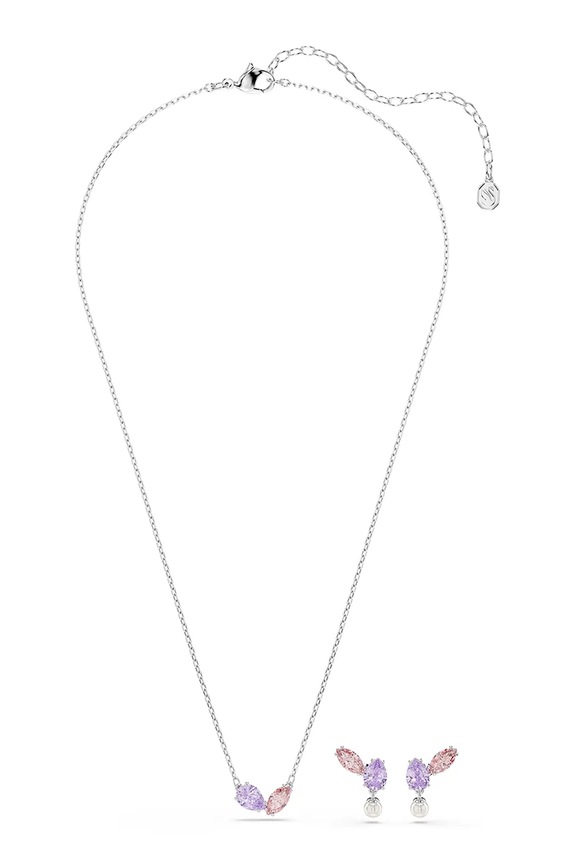 Swarovski ženski komplet nakita iz kovine s Swarovski kristali Ariana Grande x Swarovski 5746577 srebrna SS26