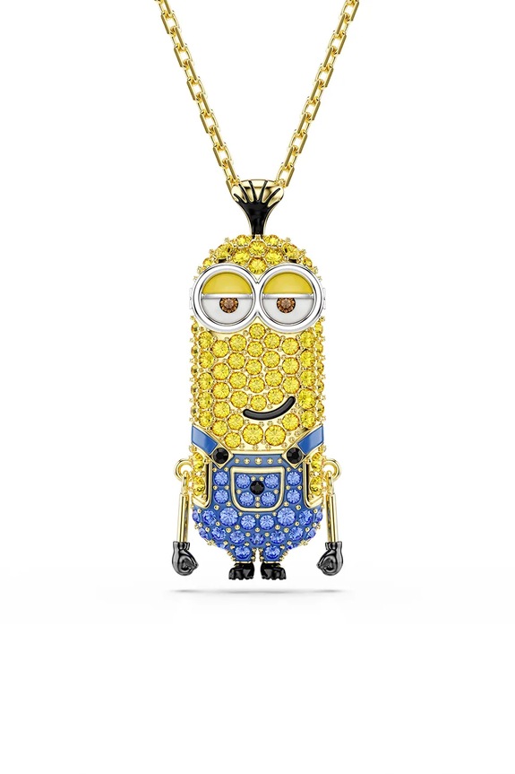 Swarovski colier cu pandantiv pentru femei placat cu aur cu cristal Swarovski MINIONS aur 5743384