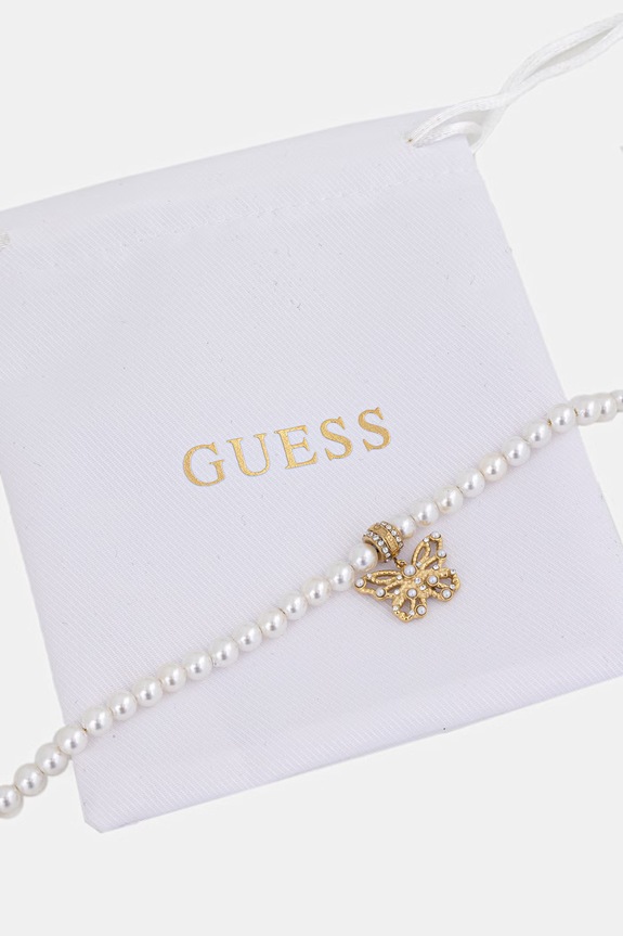 Doplnky Dámsky náramok z nehrdzavejúcej ocele Guess BORBOLETA JUBB06.124JW biela