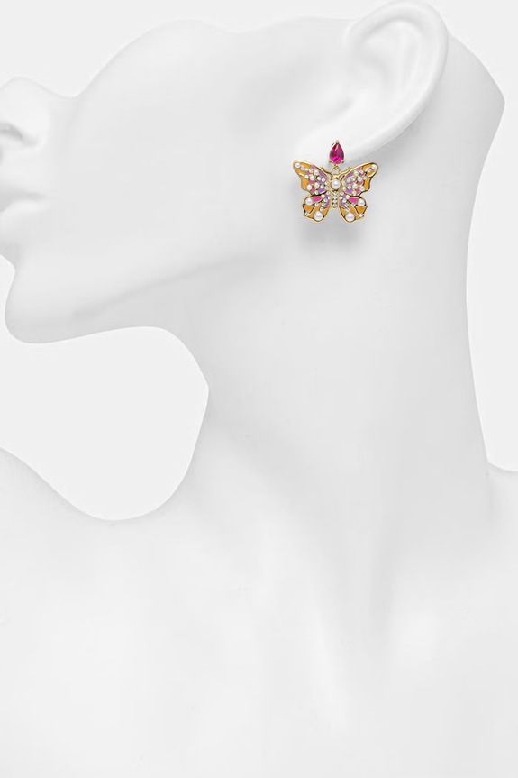 Guess náušnice dámske z nehrdzavejúcej ocele BORBOLETA JUBE06.115JW zlatá SS26