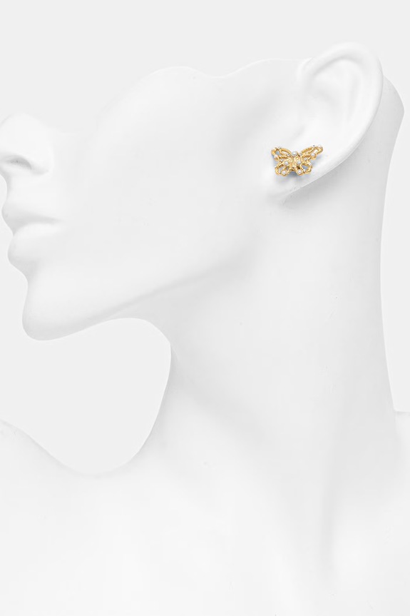 Guess kolczyki damskie ze stali nierdzewnej BORBOLETA JUBE06.123JW złoty SS26