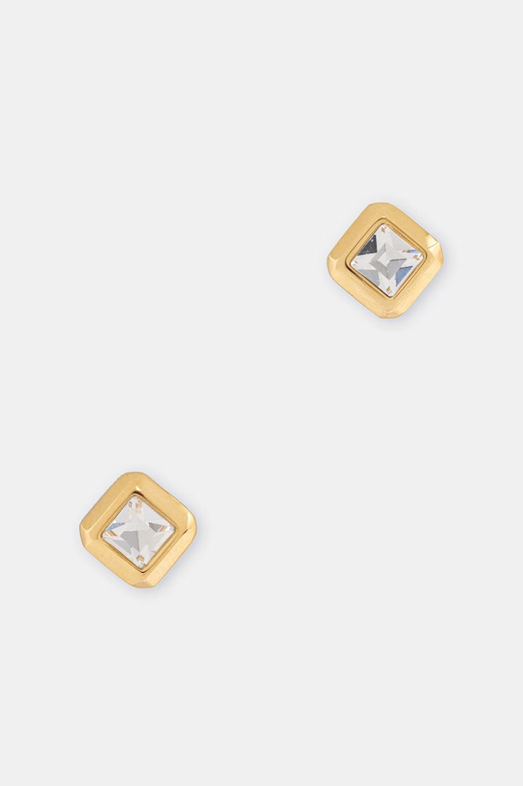 Guess náušnice dámske z nehrdzavejúcej ocele ACE OF DIAMONDS zlatá JUBE06.180JW