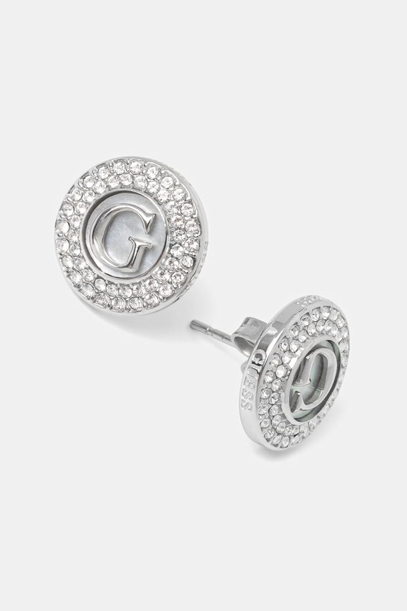 Doplnky Guess dámske nehrdzavejúce oceľové Náušnice G TALISMAN JUBE06.211JW strieborná