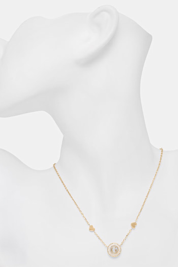 Accesorii Guess colier pentru femei, din oțel inoxidabil G TALISMAN JUBN06.201JW aur