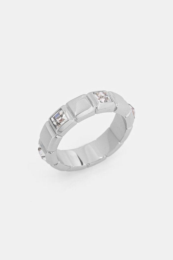 Guess prsteň dámsky z nehrdzavejúcej ocele ACE OF DIAMONDS strieborná JUBR06.181JW