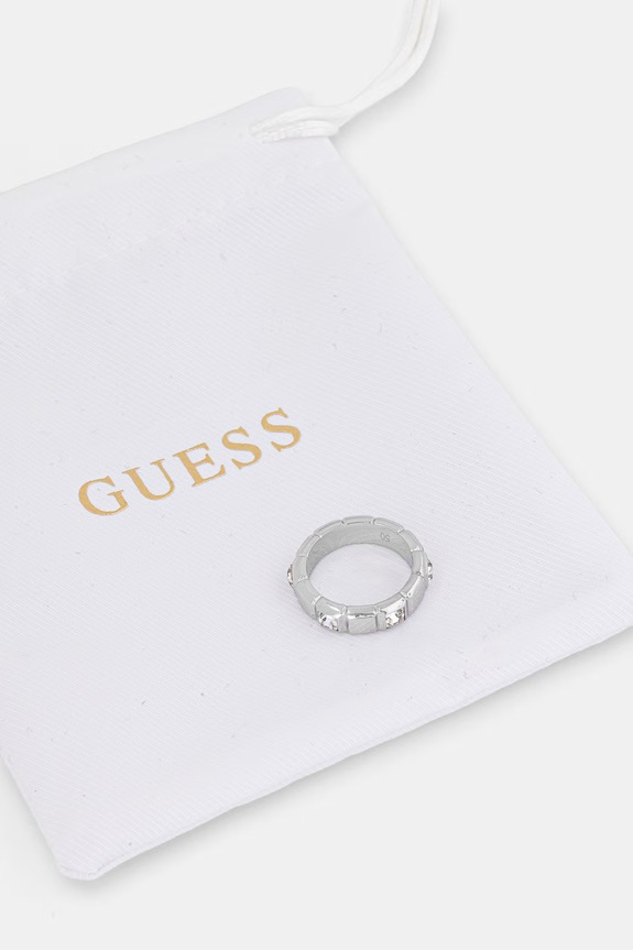 Doplnky Guess prsteň dámsky z nehrdzavejúcej ocele ACE OF DIAMONDS JUBR06.181JW strieborná