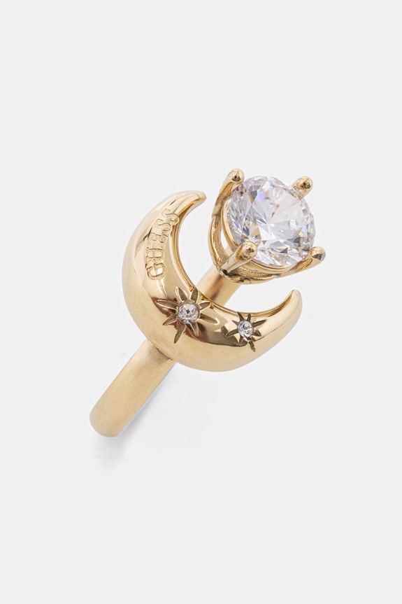 Guess inel pentru femei, din oțel inoxidabil AURORA JUBR06.237JW aur SS26