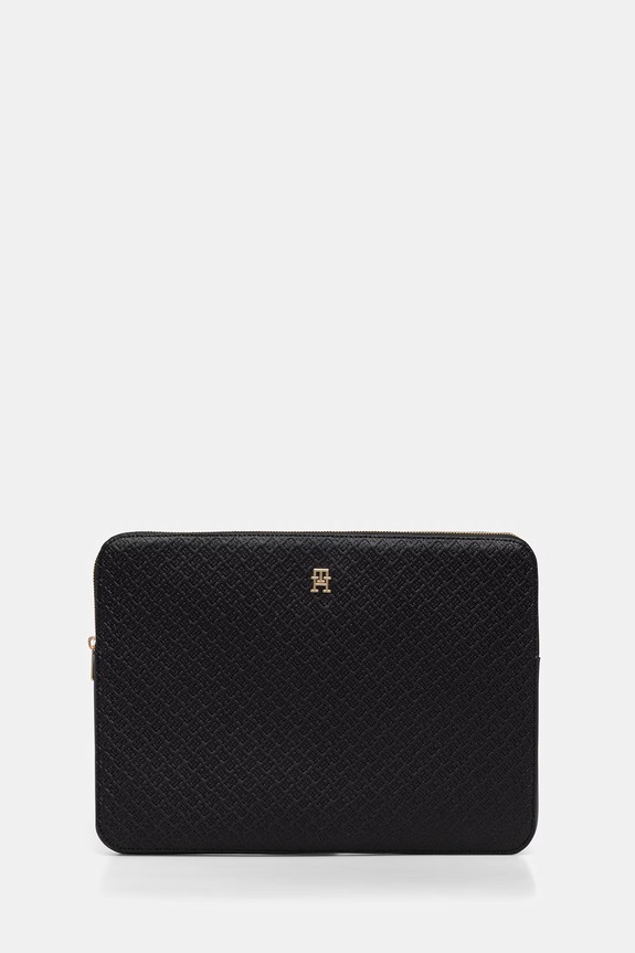 Tommy Hilfiger husă de laptop pentru femei, cu imitație de piele negru AW0AW18603