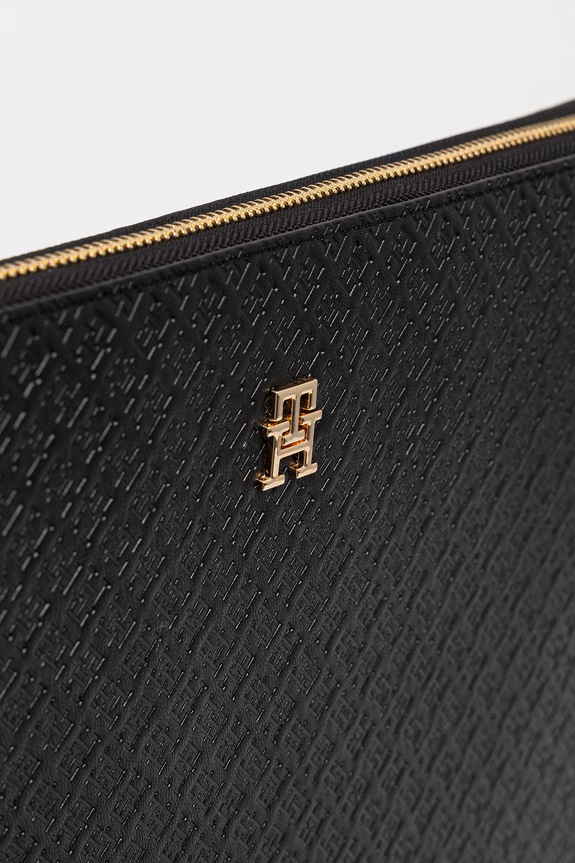 Accesorii Tommy Hilfiger husă de laptop pentru femei, cu imitație de piele AW0AW18603 negru