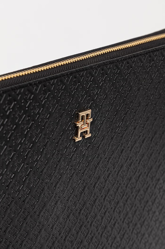 Accesorii Tommy Hilfiger husă de laptop pentru femei, cu imitație de piele AW0AW18603 negru