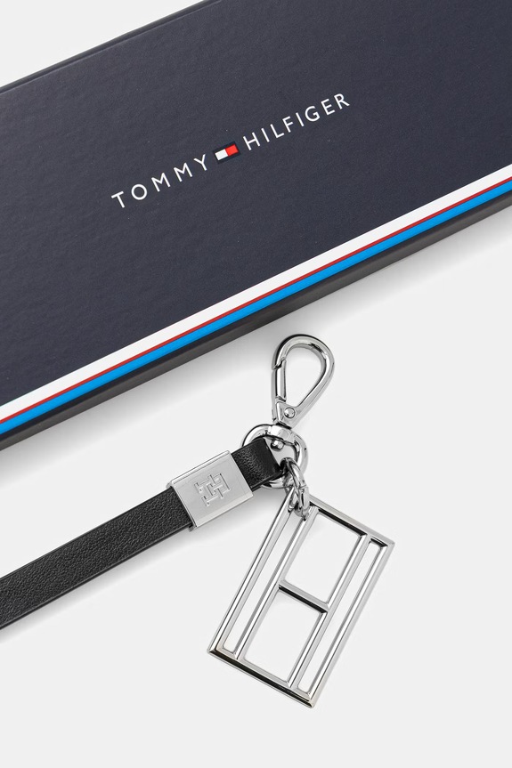 Tommy Hilfiger breloc pentru femei, din piele AW0AW18920 negru SS26