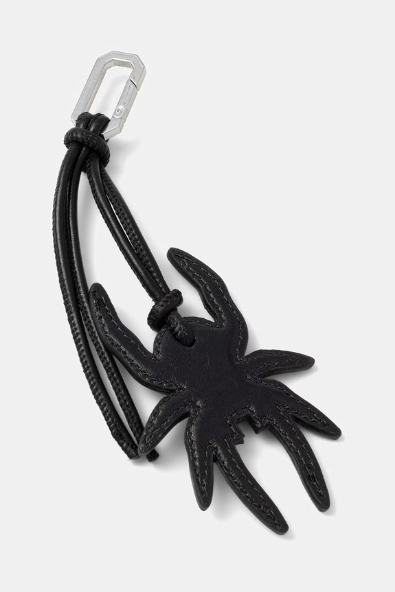 Kožni privjesak AllSaints SPIDER crna W124XE