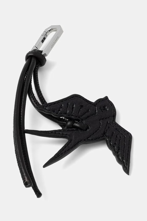 Kožni privjesak AllSaints SWALLOW crna W127XE
