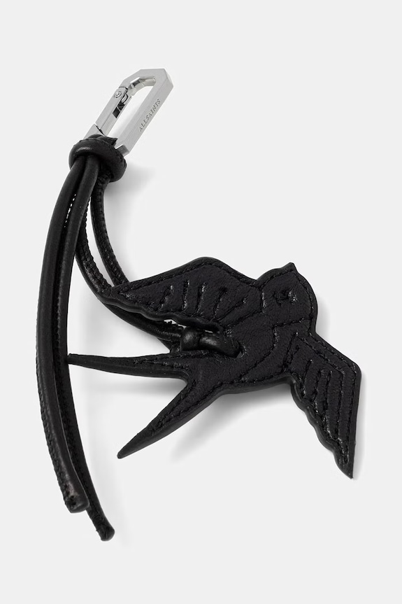 Kožni privjesak AllSaints SWALLOW crna W127XE