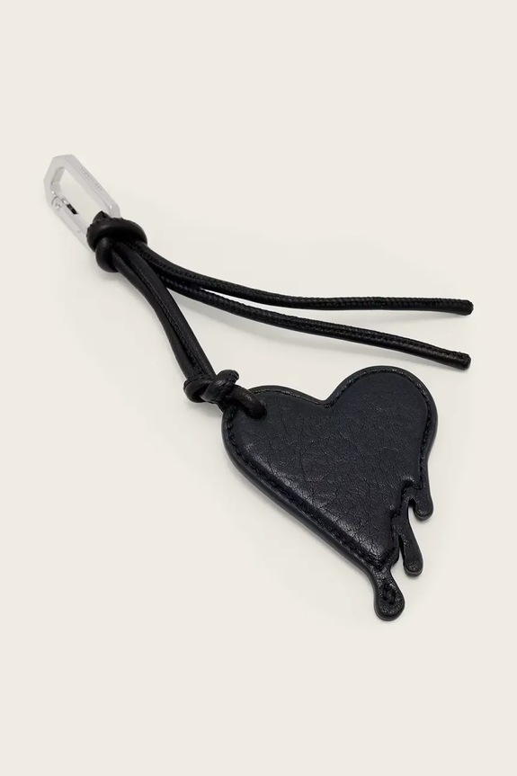 Kožni privjesak AllSaints DRIP W128XE crna SS26