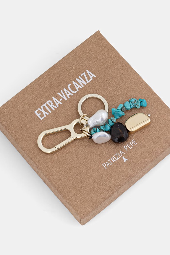 Akcesoria Patrizia Pepe brelok damski metalowy 2J2633.V057 turkusowy
